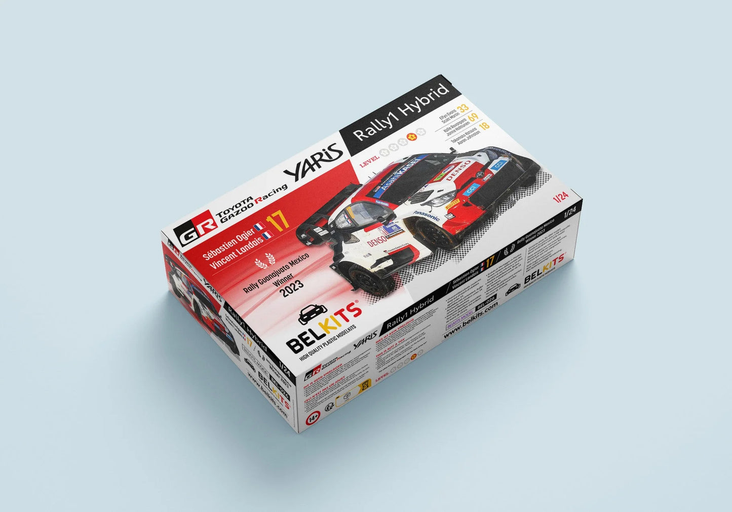 Belkits - 1/24 Toyota GR Yaris Rally Guanajuato Mexico Winner 2023 BEL026 - Product Image