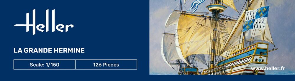 Heller 1/150 La Grande Hermine Sailing Ship Model Kit 80841