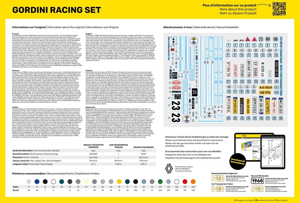 Heller 1/24 Gordini Racing Set Model Kit 50328
