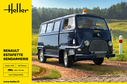 Heller 1/24 Renault Estafette Gendarmerie Gift Set Model Kit 56742