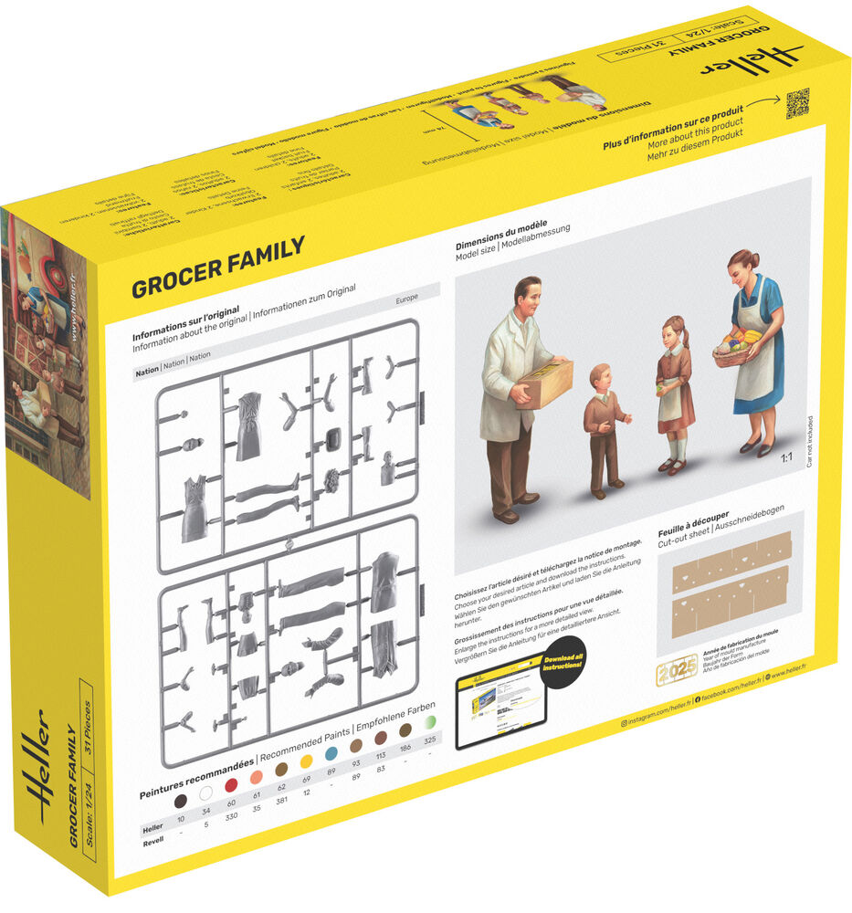 Heller STARTER KIT Lebensmittelhandler-Familie 1:24