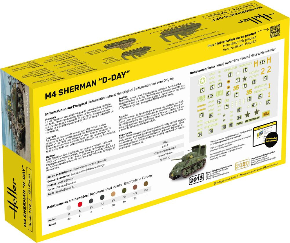 Heller STARTER KIT M4 Sherman D-Day 1:72