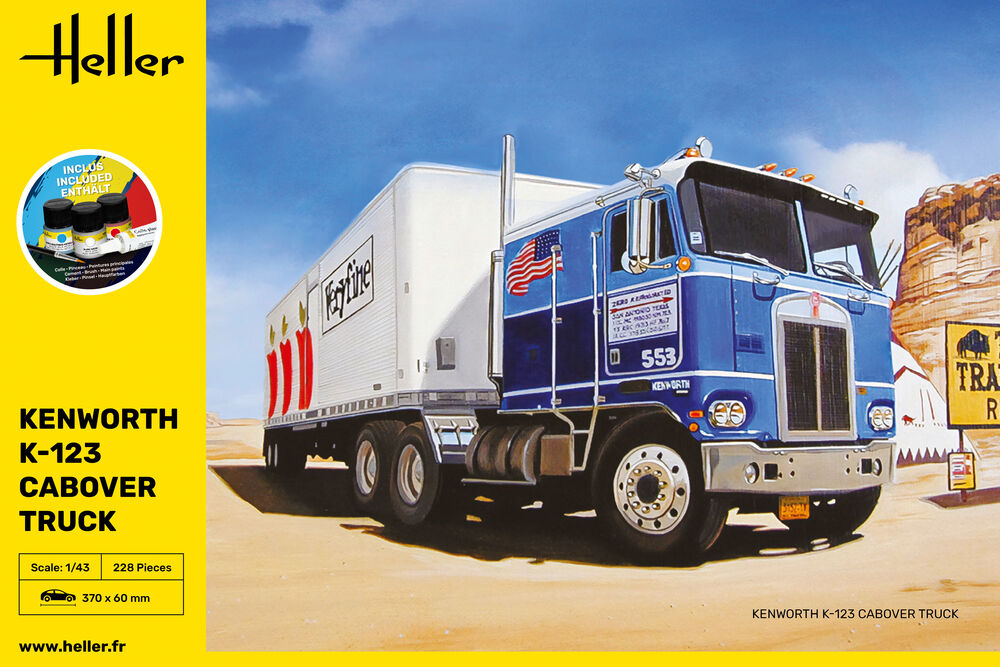 Heller STARTER KIT Kenworth K-123 Cabover Truck 1:43