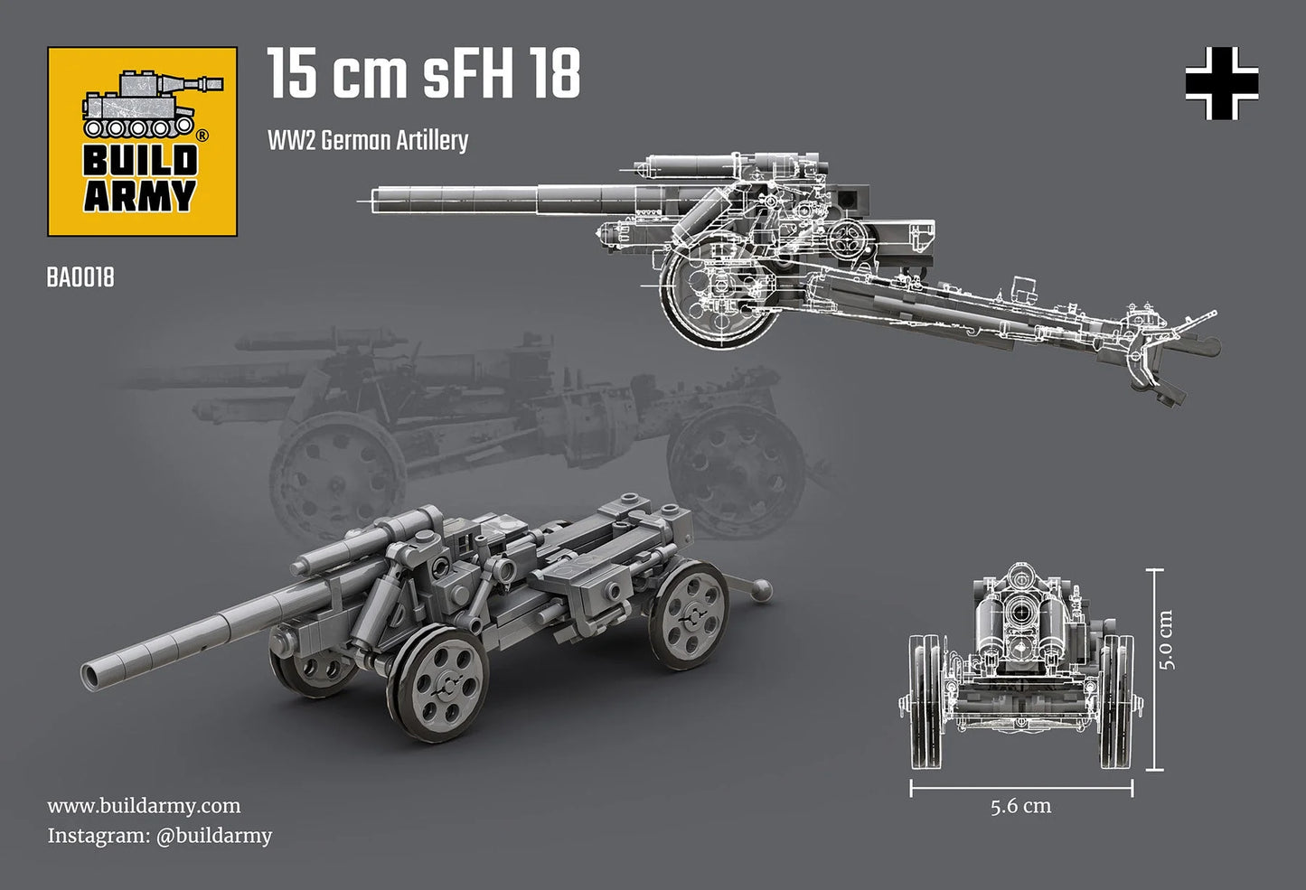 Build Army - German 15cm SFH 18 Artillery - B0018 - Product Image