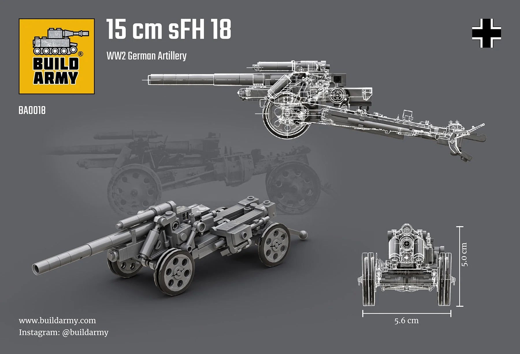 Build Army - German 15cm SFH 18 Artillery - B0018 - Product Image