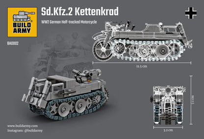 Build Army - Kettenkrad Tracked Motorcycle - B0002 - Product Image