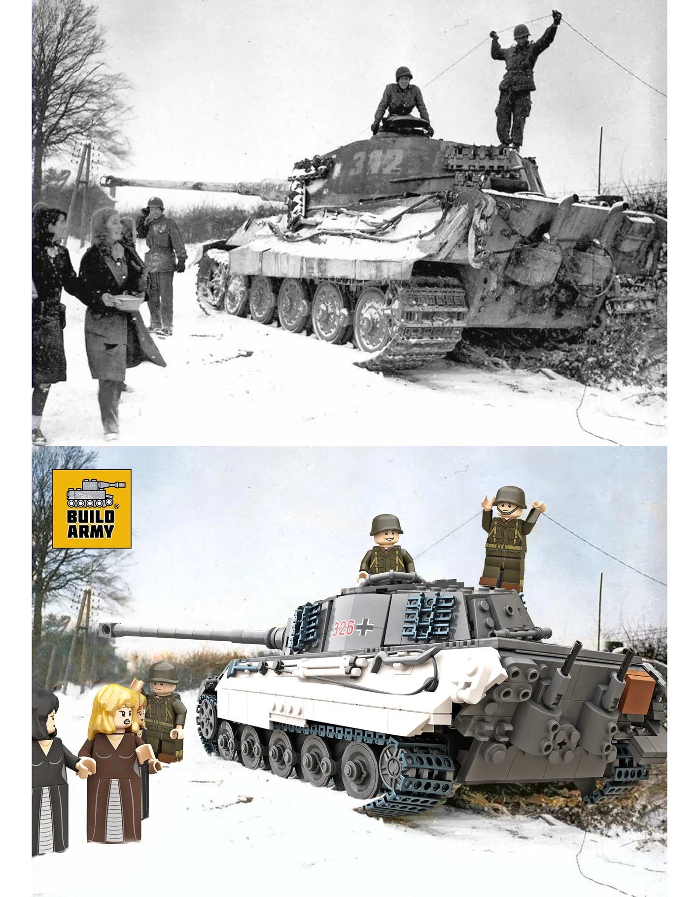 Build Army - King Tiger (Tiger ll) Grey - B0182 - Product Image