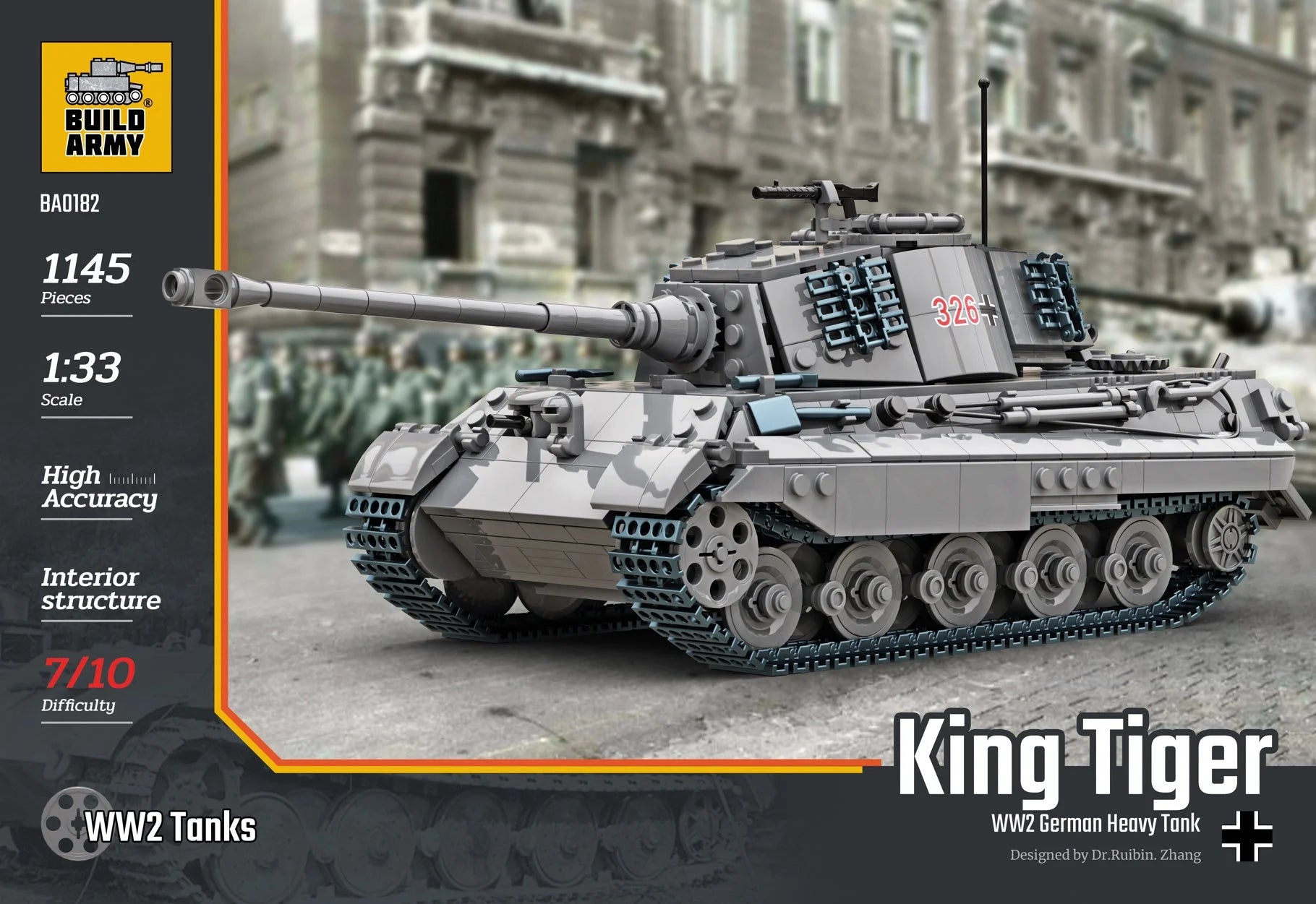 Build Army - King Tiger (Tiger ll) Grey - B0182 - Product Image