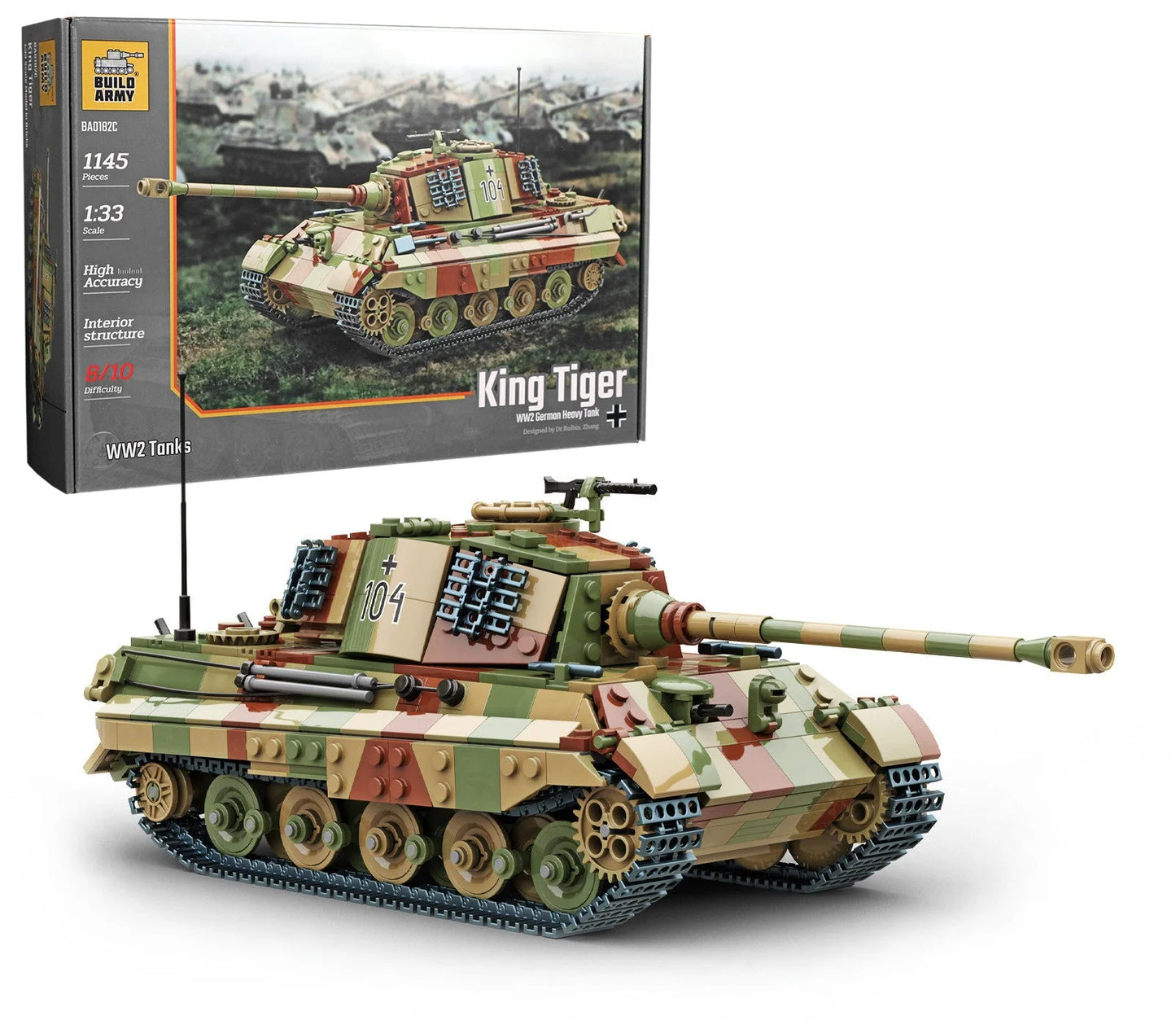 Build Army - King Tiger (Tiger ll) In Camo - B0182C - Product Image