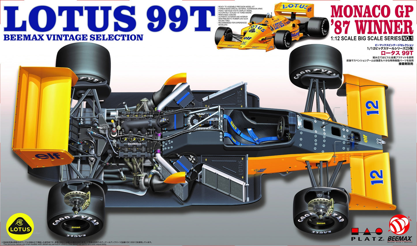 Beemax 1/12 Cars - Lotus 99T 1987 World Champions Monaco GPBX12001 - BX12001