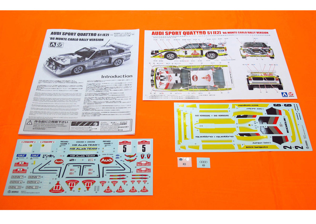 Beemax 1/24 Cars - Audi Quattro S1 E2 Montecarlo Rally 1986 #2 (rebox BCaDA-24017) - BX24035