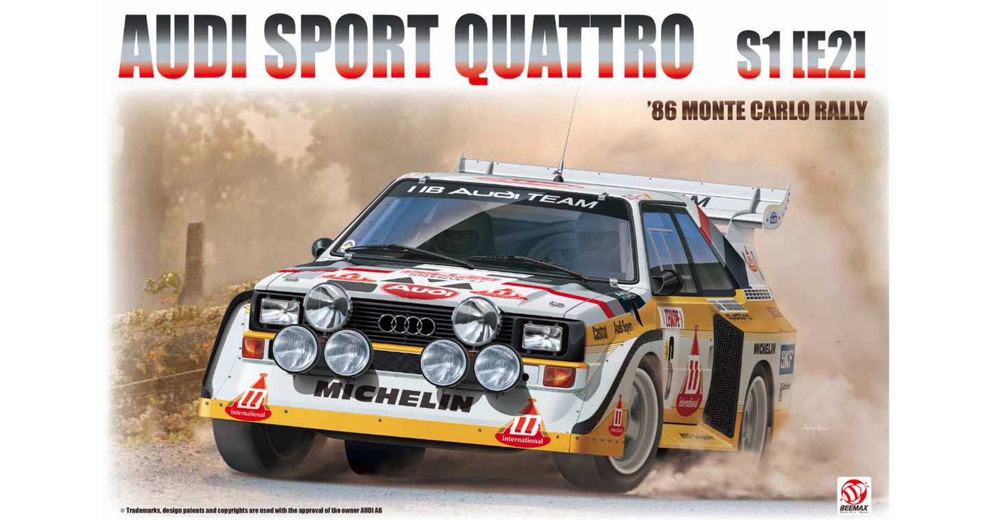Beemax 1/24 Cars - Audi Quattro S1 E2 Montecarlo Rally 1986 #2 (rebox BCaDA-24017) - BX24035