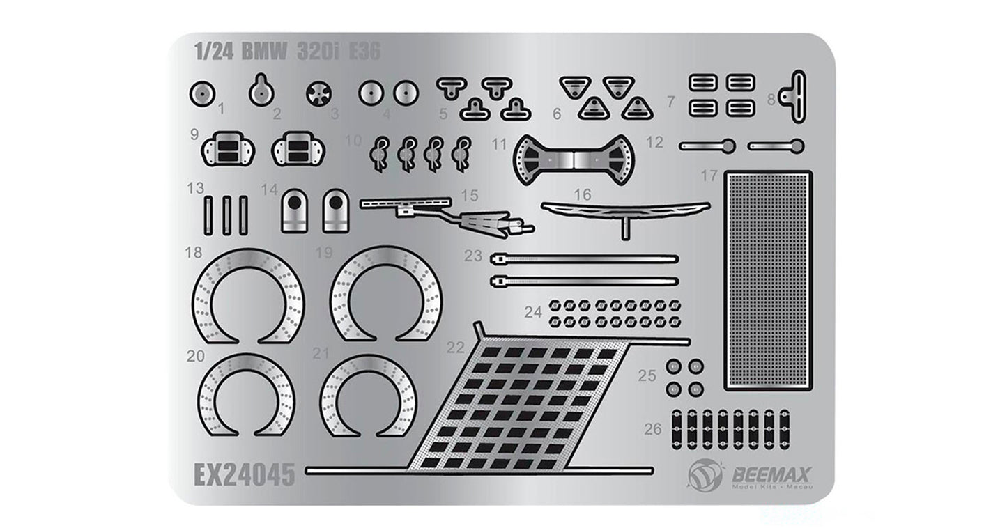 Beemax 1/24 Cars  - Etching Detail Parts: BMW 320 Fina BTCC 96 Winner - BX24045E