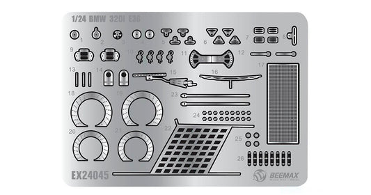 Beemax 1/24 Cars  - Etching Detail Parts: BMW 320 Fina BTCC 96 Winner - BX24045E