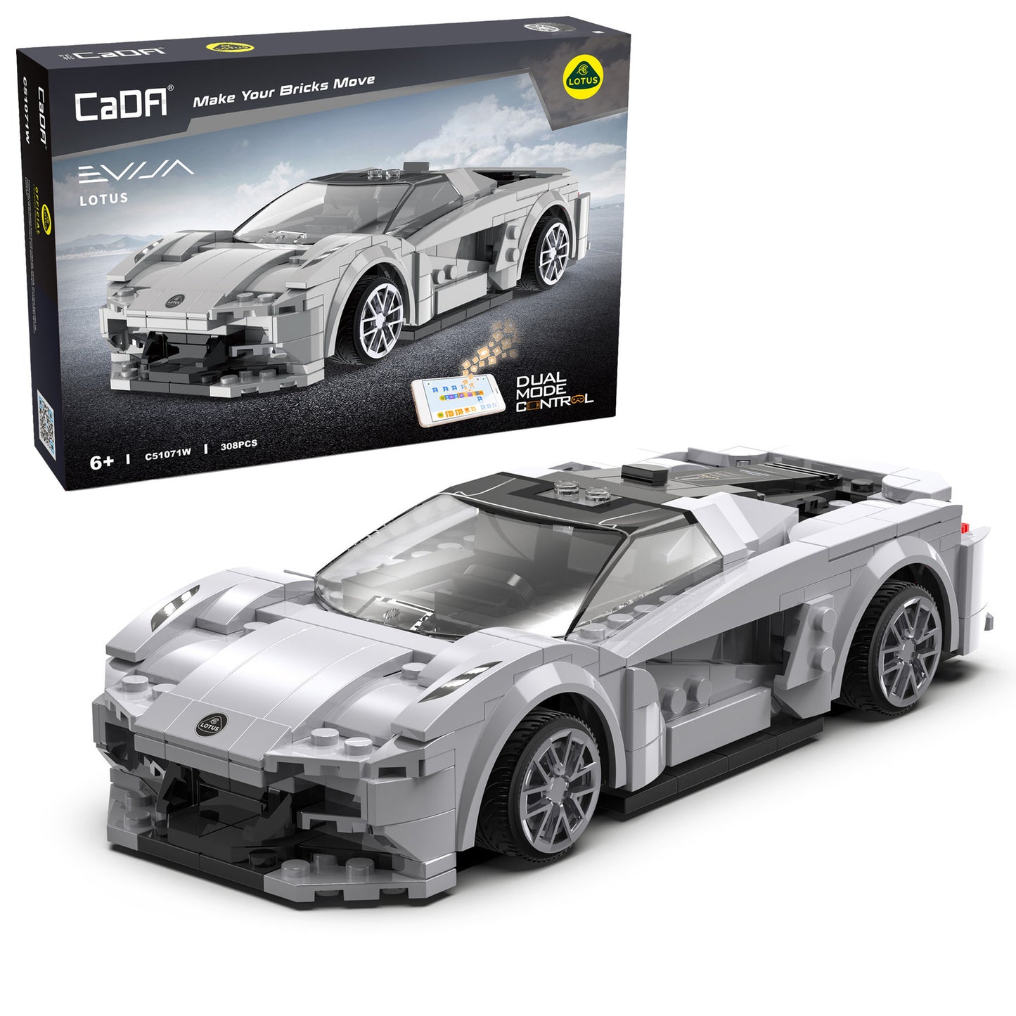 CaDA 1:20 Mini Cars - 1:20 Lotus Evija Sports Cars - 308 pcs - C51071W