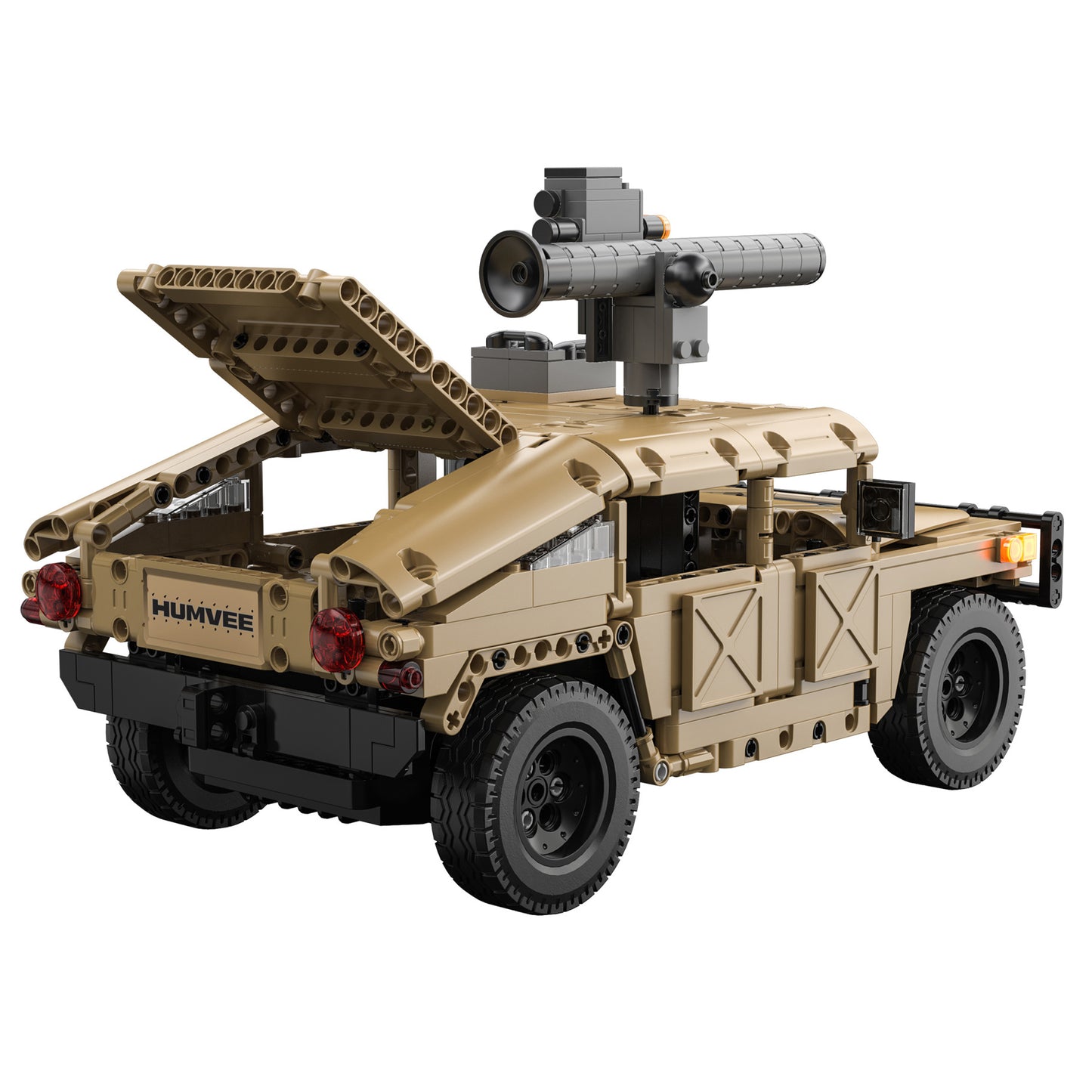 CaDA Big Chassis Cars - 1:14 Military Desert Humvee - 628 pcs - C51202W