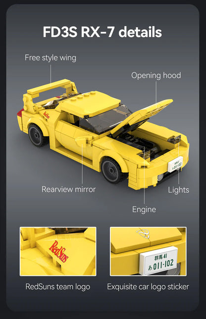 CaDA Initial D Series - Initial D 1:24 Mazda RX-7 FD3S Cars - 278 pcs - C55013W