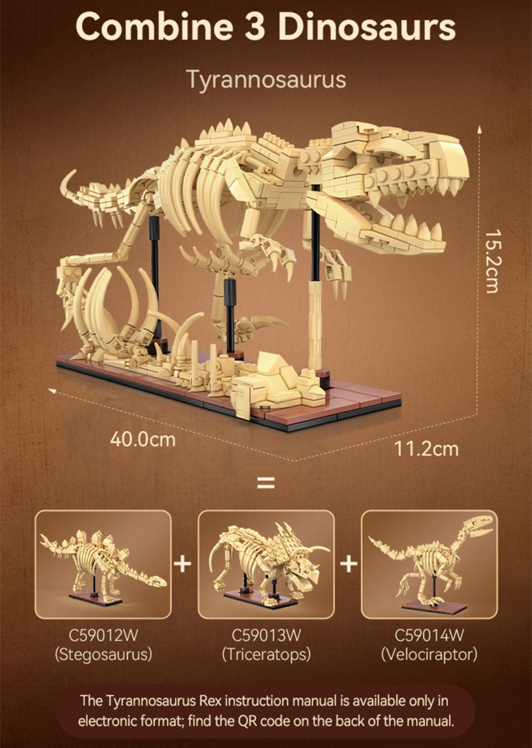 CaDA Creative - Dinosaur Fossils: Triceratops - 272 pcs - C59013W