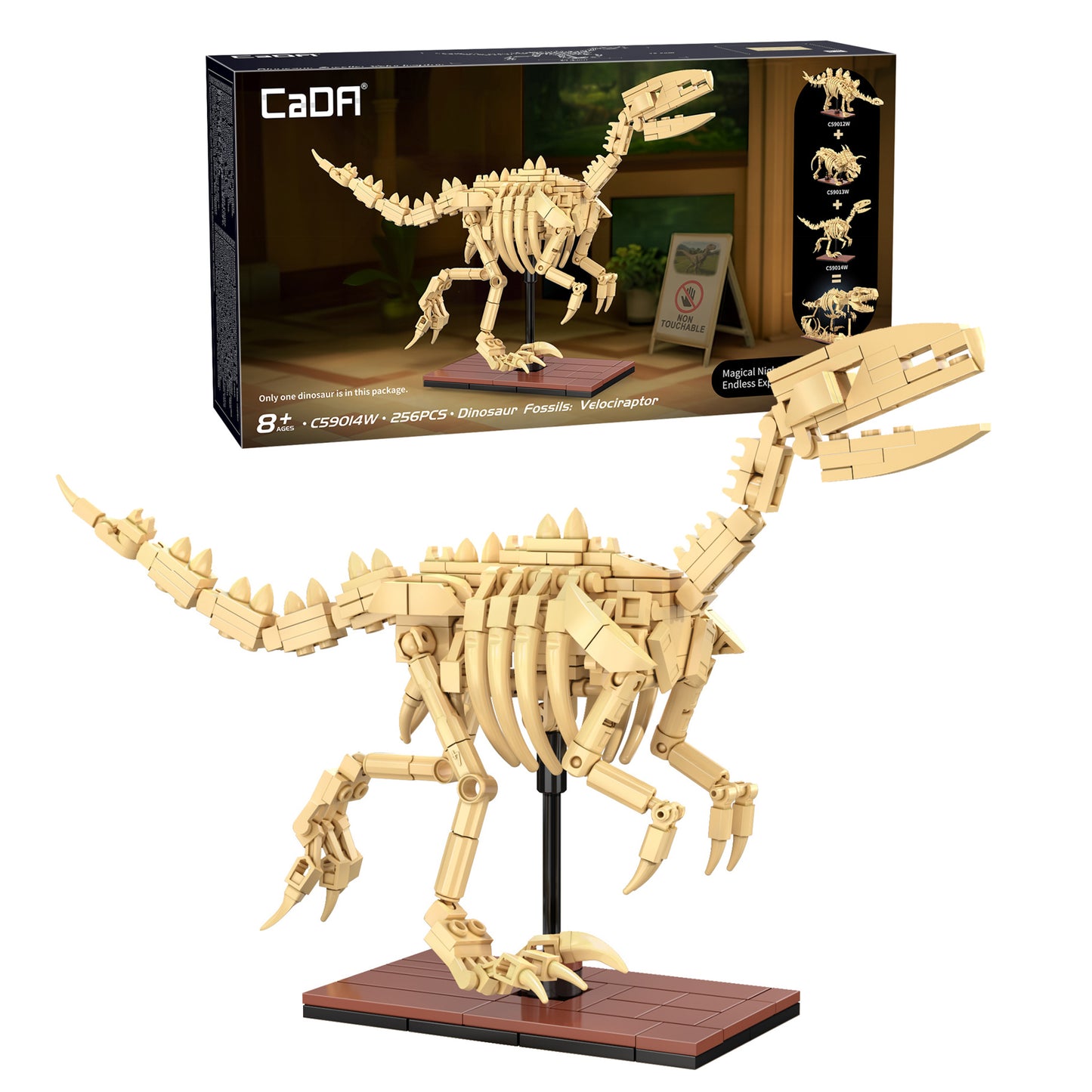 CaDA Creative - Dinosaur Fossils: Velociraptor - 256 pcs - C59014W