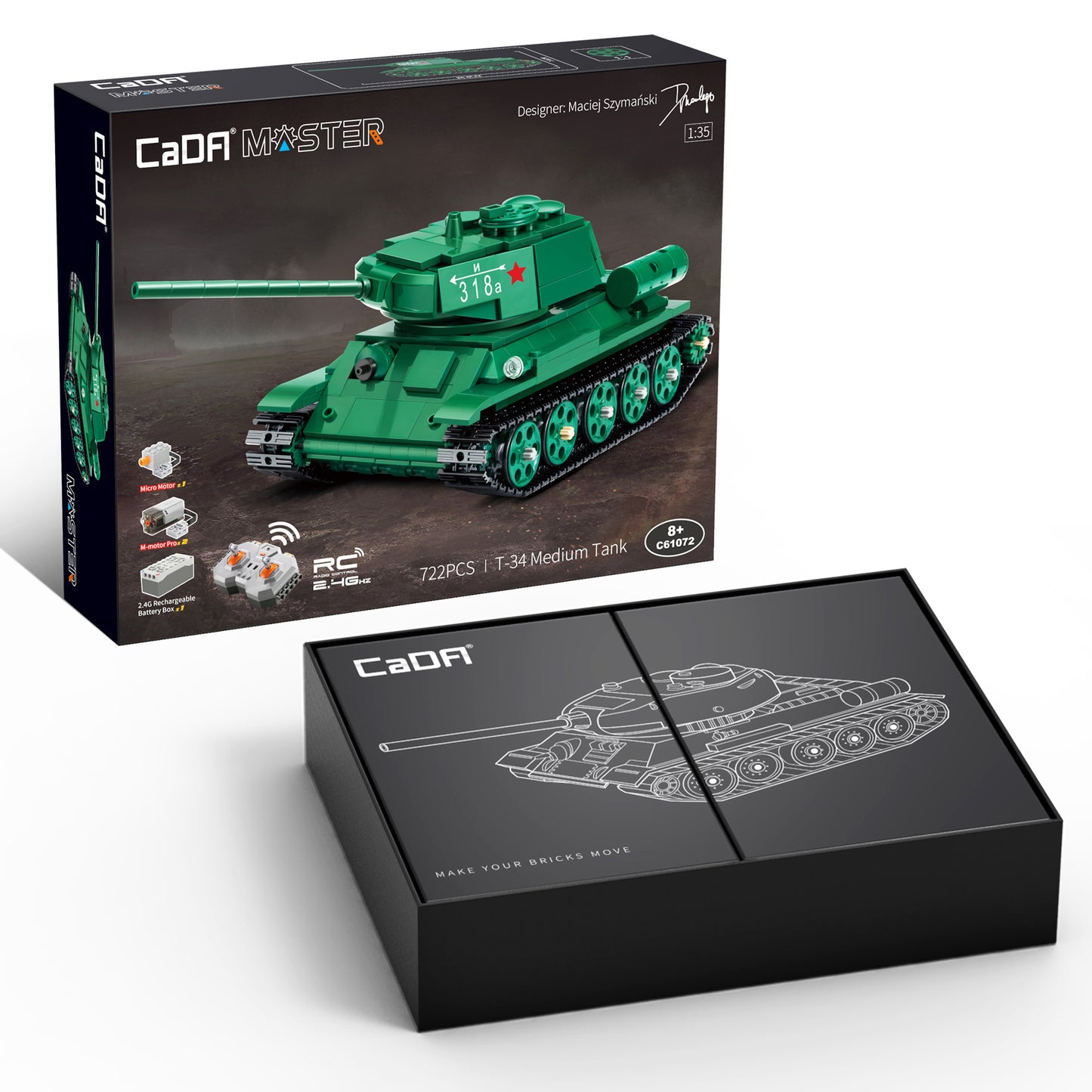 CaDA Master Series - T-34 Medium Tank - 722 pcs - C61072W