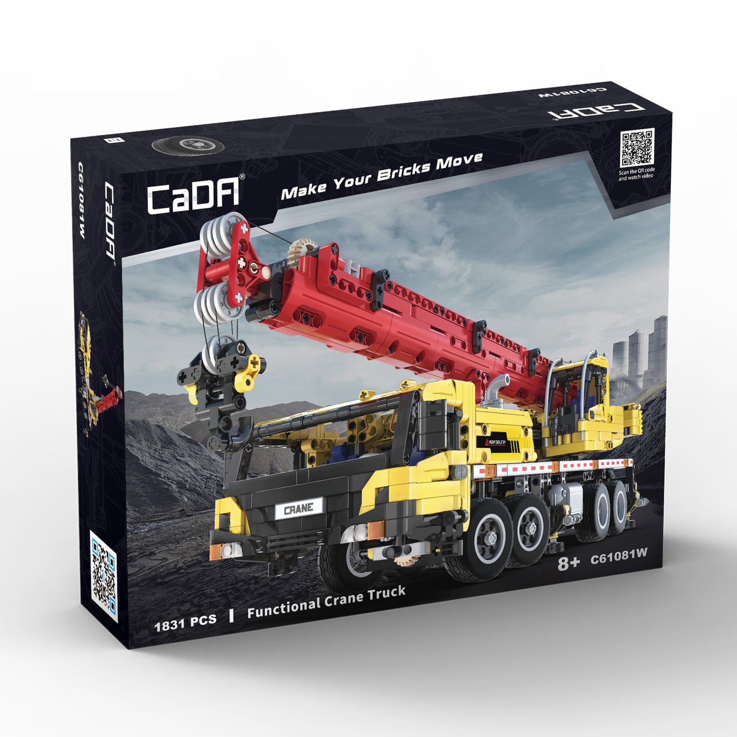 CaDA Farm Series - Functional Mobile Crane Truck - 1831 pcs - C61081W