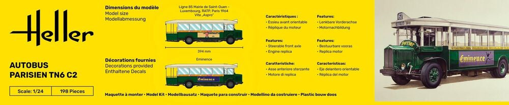 Heller 1/24 Autobus Parisien TN6 C2 Model Kit 80789 80789