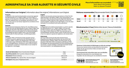 Heller STARTER KIT Alouette III Securite Civile 1:72
