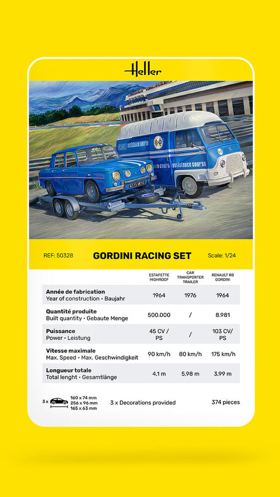Heller 1/24 Gordini Racing Set Model Kit 50328