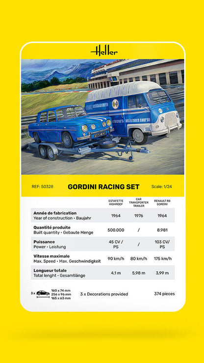 Heller 1/24 Gordini Racing Set Model Kit 50328