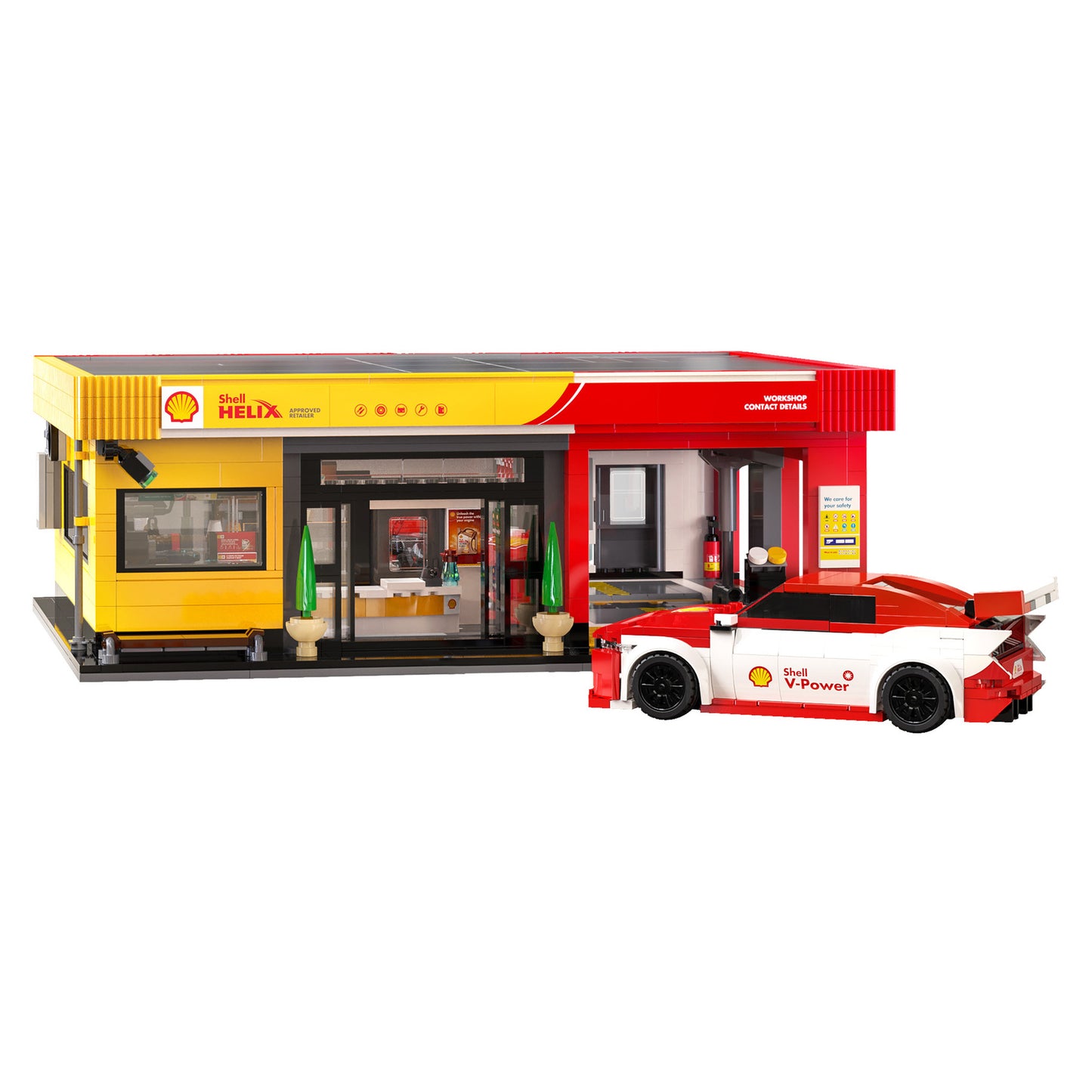 CaDA Shell Service Station C66025W -- brick parts