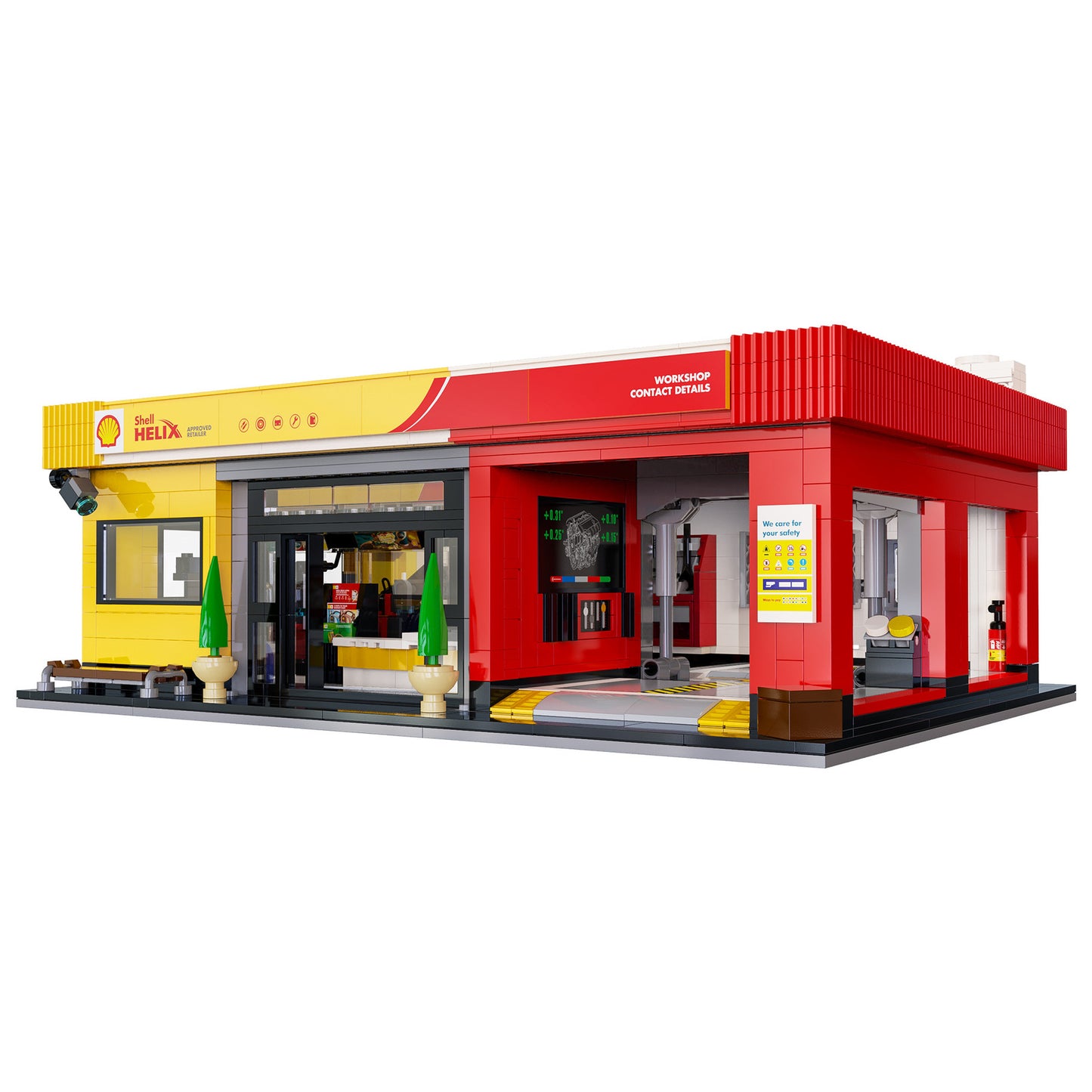 CaDA Shell Service Station C66025W -- built model detail