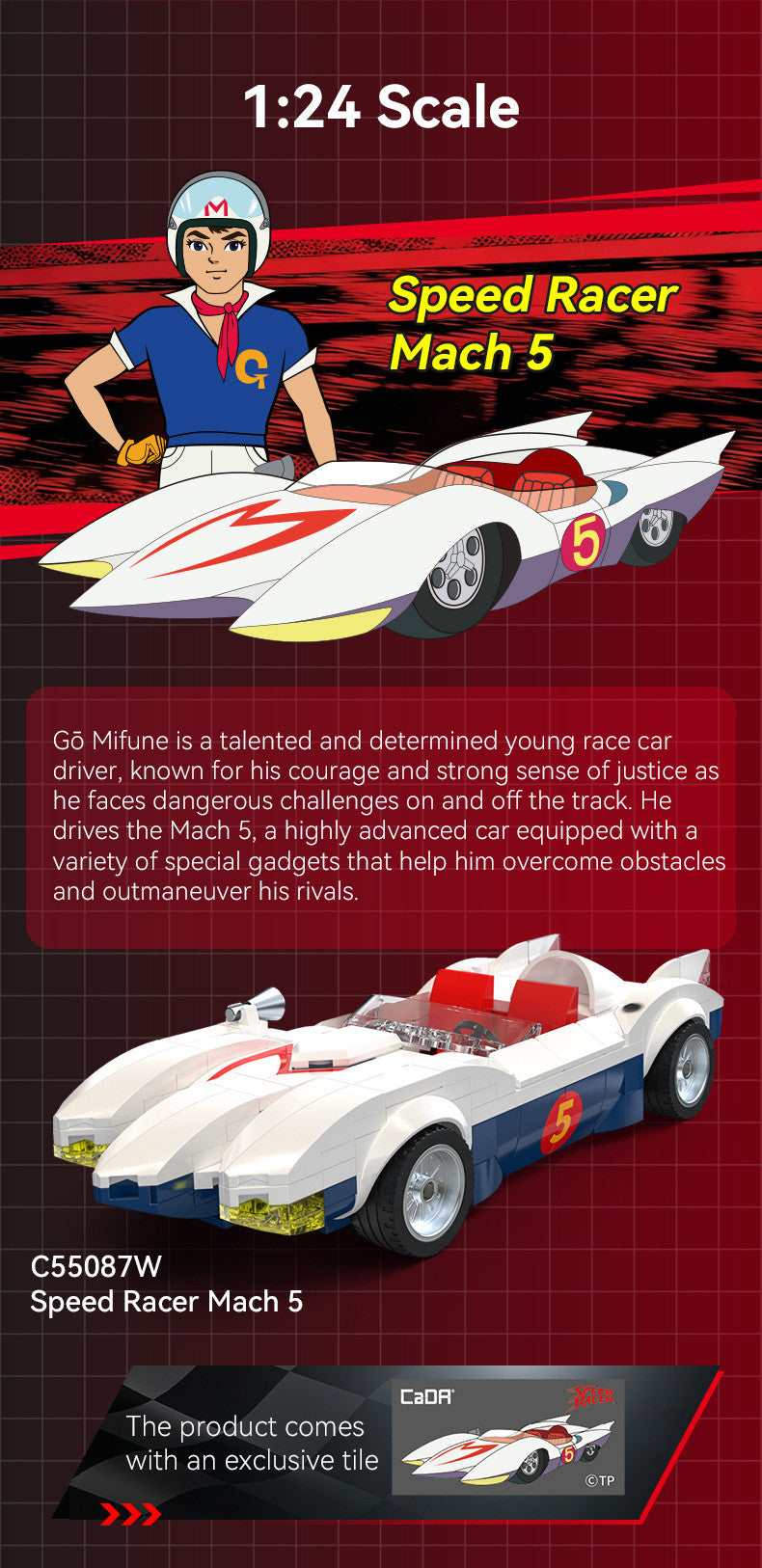 CaDA Speed Racer Mach 5 C55087W -- box art