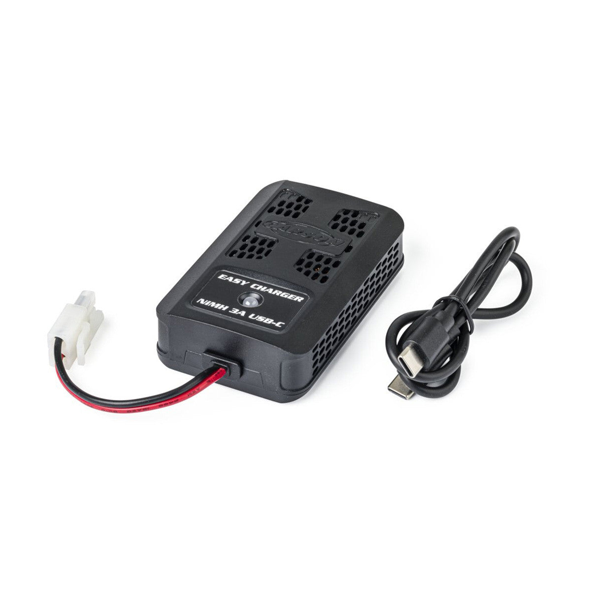 Carson Easy Charger NiMH 3A USB-C C606101 - hero shot with USB C cable