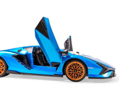 Carson 1:14 Lamborghini Sian Blue C404356 – scissor door open detail