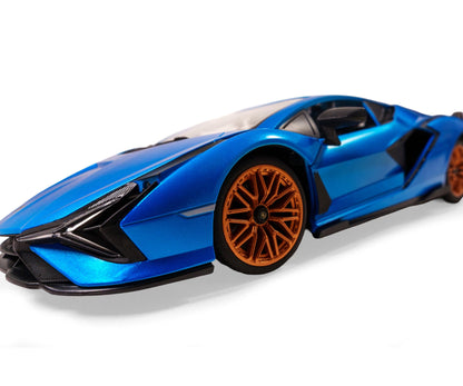 Carson 1:14 Lamborghini Sian Blue C404356 – front three quarter view