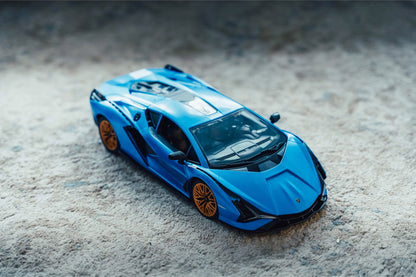 Carson 1:14 Lamborghini Sian Blue C404356 – lifestyle overhead shot