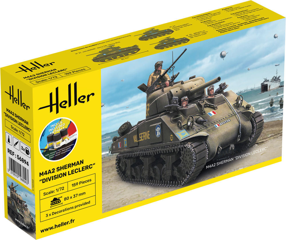Heller STARTER KIT M4A2 Sherman Division Leclerc 1:72