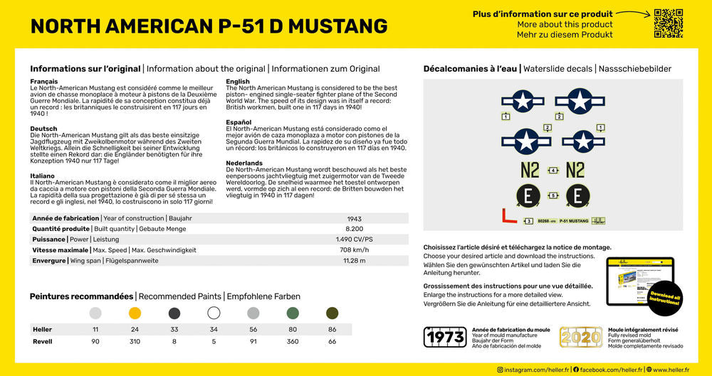 Heller STARTER KIT P-51 Mustang 1:72