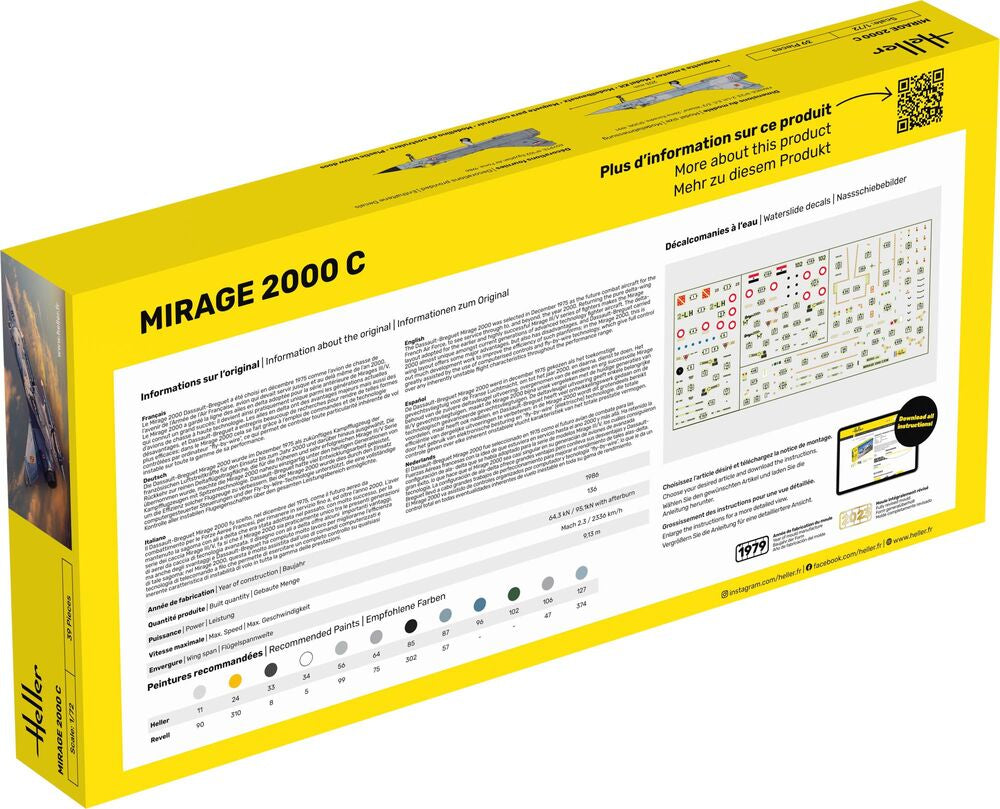 Heller 1/72 Mirage 2000C Jet Fighter Model Kit 80303