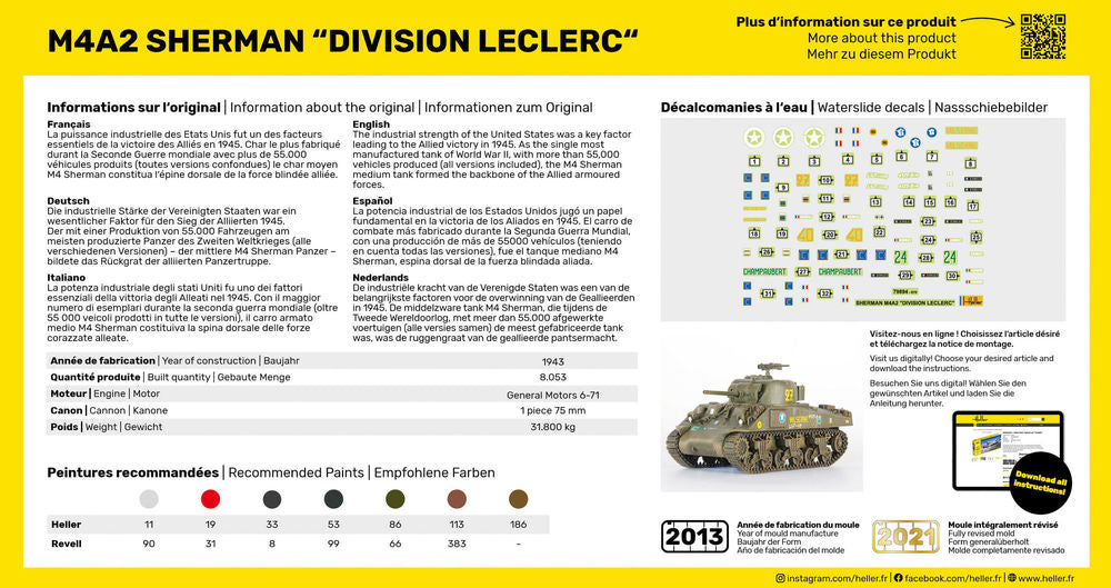 Heller - M4A2 Sherman Division Leclerc 79894