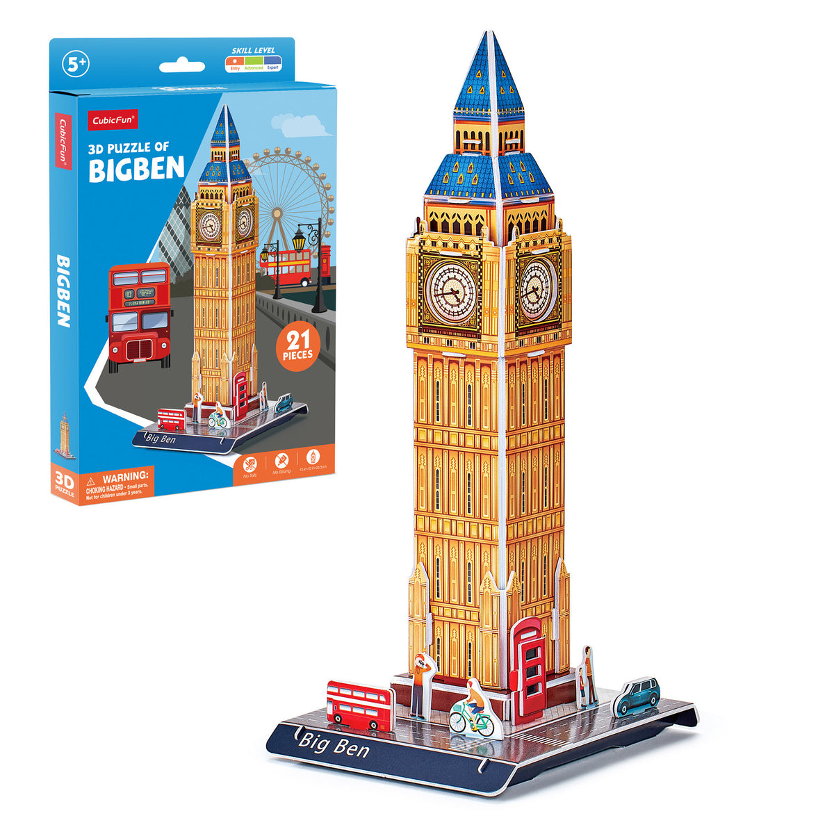 CubicFun Big Ben 3D Puzzle CFW3196 – box and built model