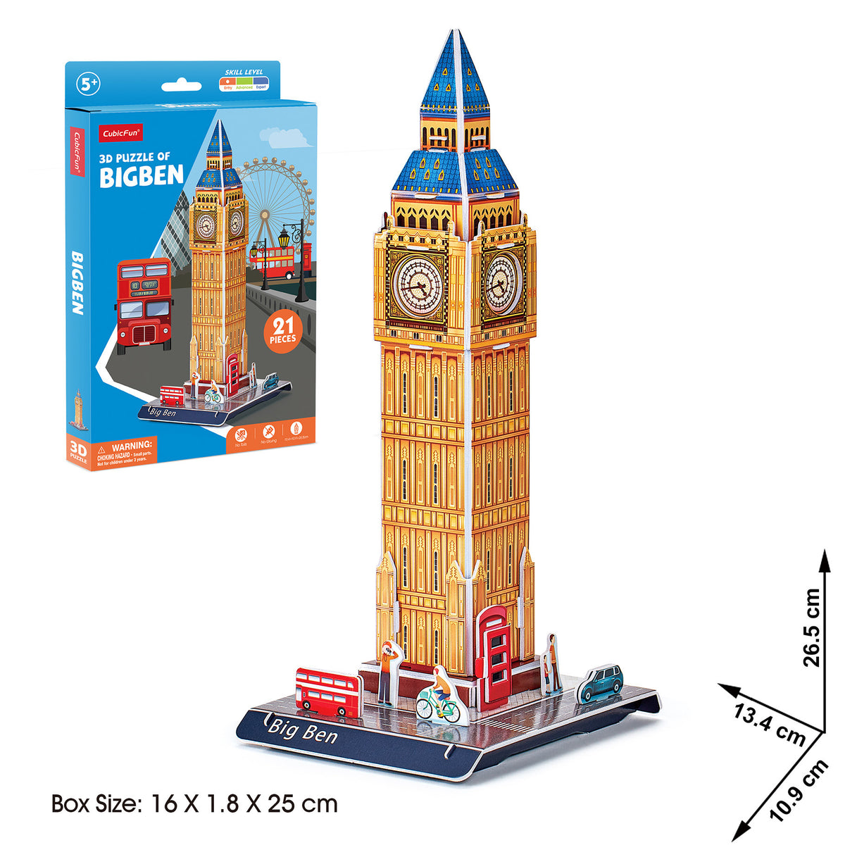 CubicFun Big Ben 3D Puzzle CFW3196 – built model view 4
