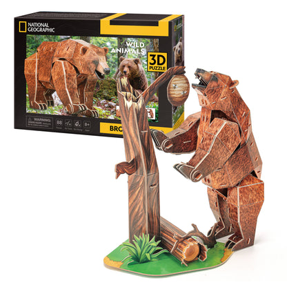 CubicFun Brown Bear 3D Puzzle CFDS1096 – box and built model