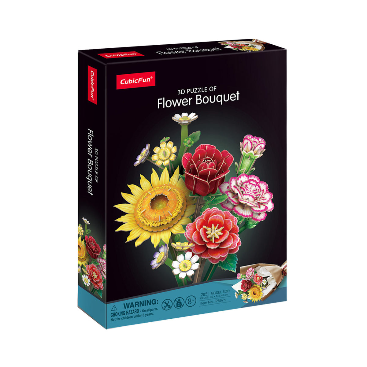 CubicFun Combination Flower Bouquet 3D Puzzle CFP867 – built model view 2