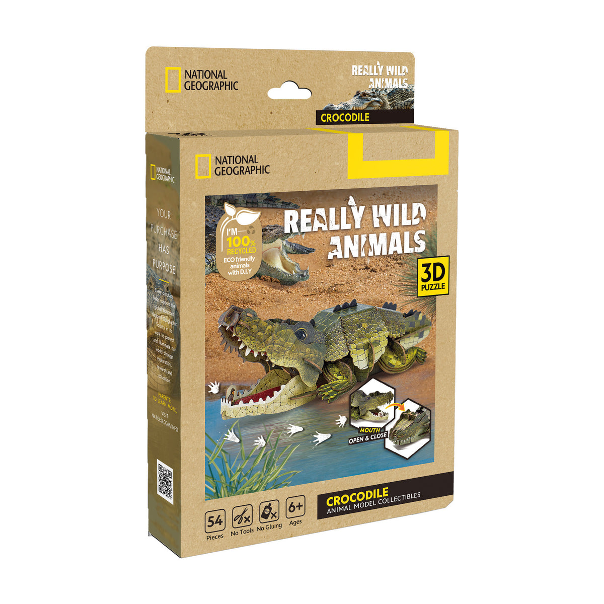 CubicFun Crocodile 3D Puzzle CFDS1076 – built model view 3