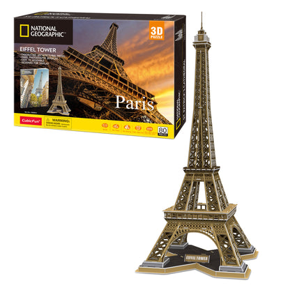 CubicFun Eiffel Tower 3D Puzzle CFDS0998 – box and built model