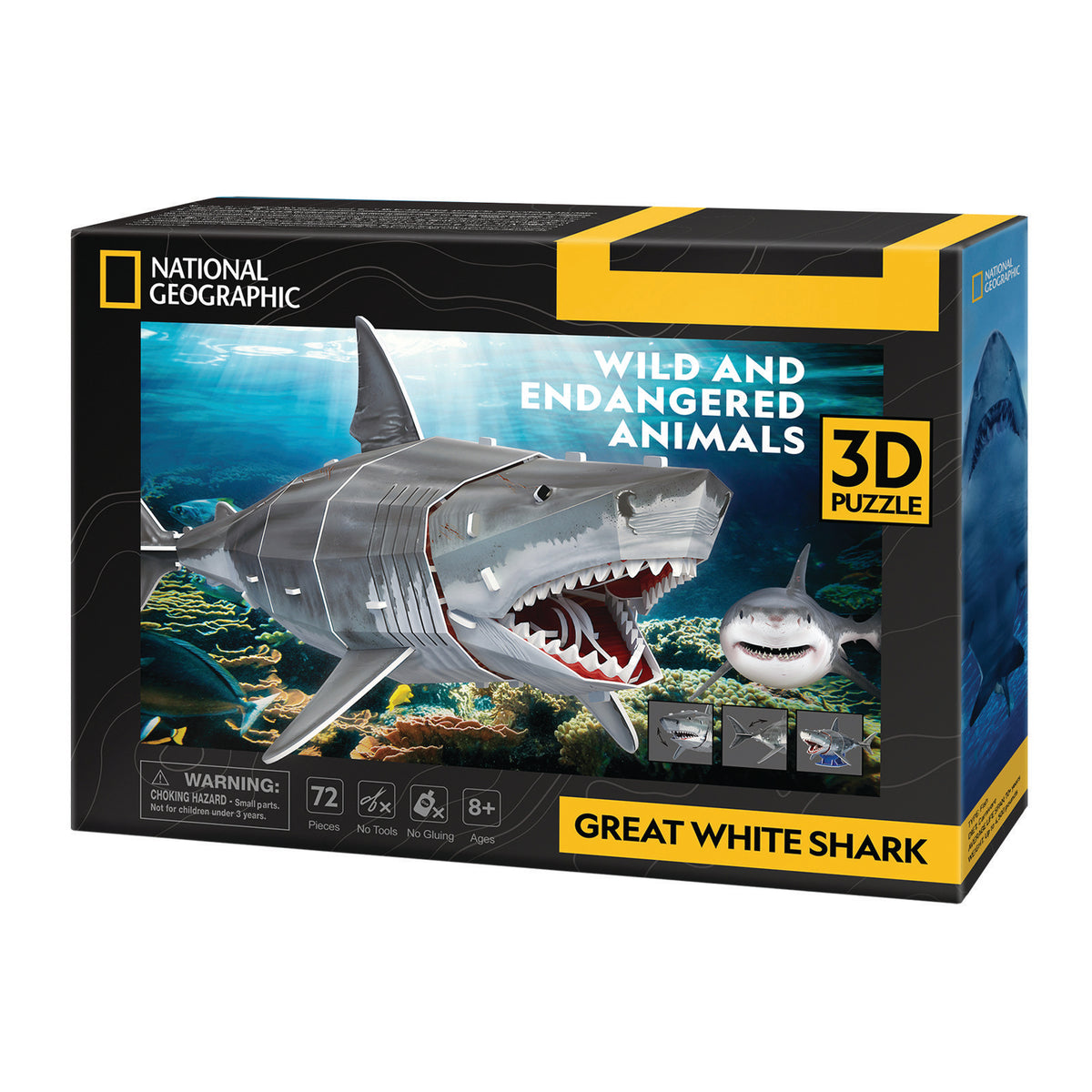 CubicFun Great White Shark 3D Puzzle CFDS1098 – built model view 3