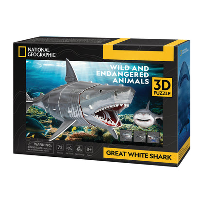 CubicFun Great White Shark 3D Puzzle CFDS1098 – built model view 3