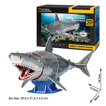 CubicFun Great White Shark 3D Puzzle CFDS1098 – built model view 4