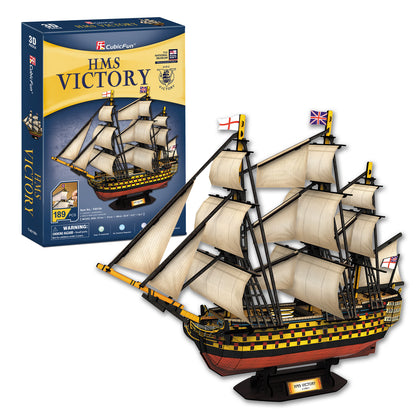 CubicFun HMS Victory 3D Puzzle CFT4019 – box and built model